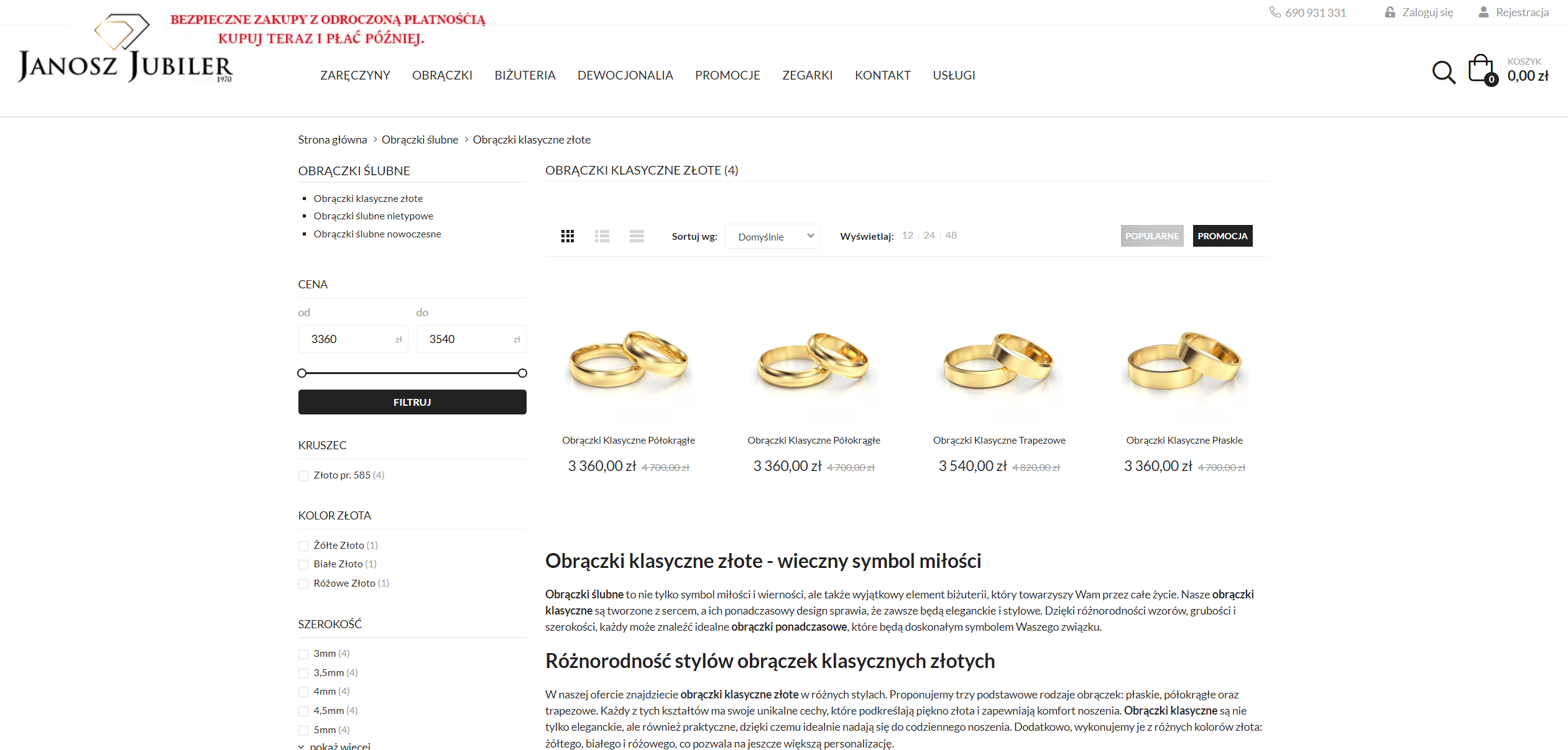 Czym różnią się obrączki klasyczne złote pod względem profilu, szerokości i wykończenia?